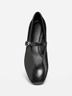 Black Mary Jane Flats Square Toe Minimal Chic Ballet Shoes